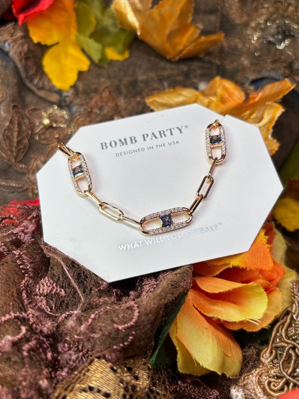 Bomb Party "Love Everlasting" Rainbow Topaz Luxury Necklace RBP6170 MSRP $148